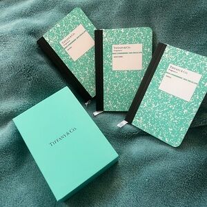 Tiffany & Co. Turquoise Notebook Set Palm size New Unused.